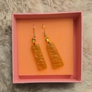 Handmade Gold and Orange Earrings